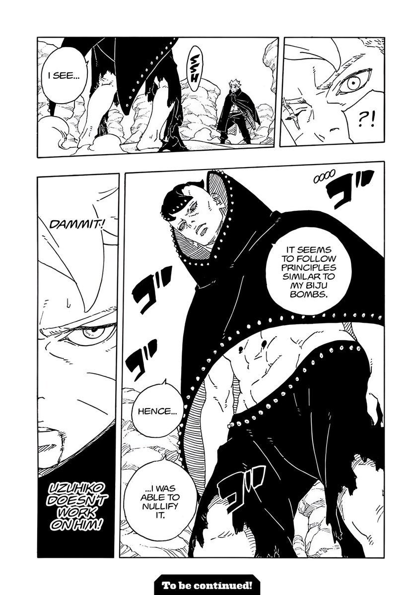 borutotbv1's tweet photo. How was jura able to neutralize rasengan uzuhiko?
Rasengan uzuhiko uses a pattern similar to a tailed beast bomb and because of this similarity, jura was able to rotate his chakra in the reverse direction of uzuhiko, thus neutralizing it. https://t.co/m164aHAk72