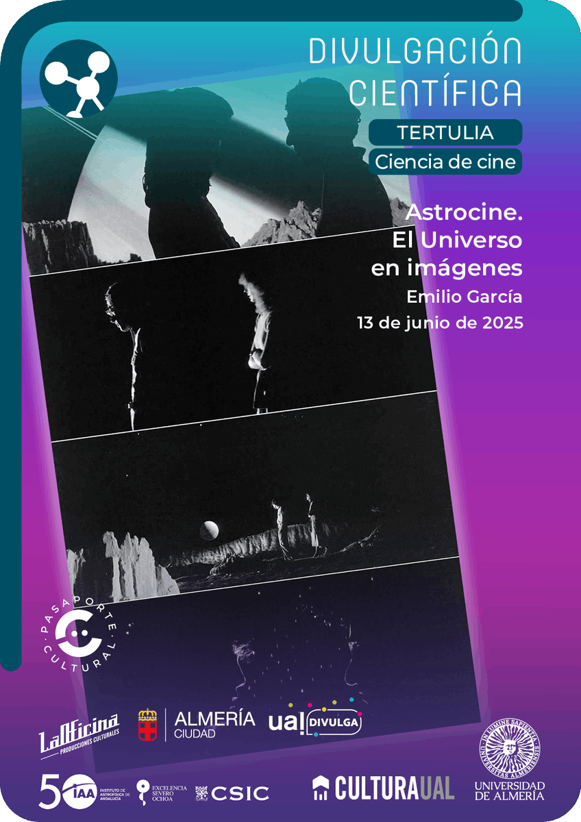 Si en España hay un verdadero experto en contar historias a través de la ciencia, ese es sin duda Emilio García. Y lo mejor de todo es que este viernes a las 20 lo tendremos en la Casa del Cine de la mano de <a href="/ualescultura/">UALesCultura</a> y <a href="/laoficinalmeria/">A.C. LaOficina</a>. 
¡Con palomitas gratis! 🍿
