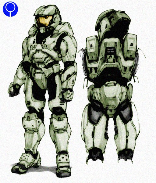 [2002] MJOLNIR MK VI Concept art by Eddie Smith [colorized]