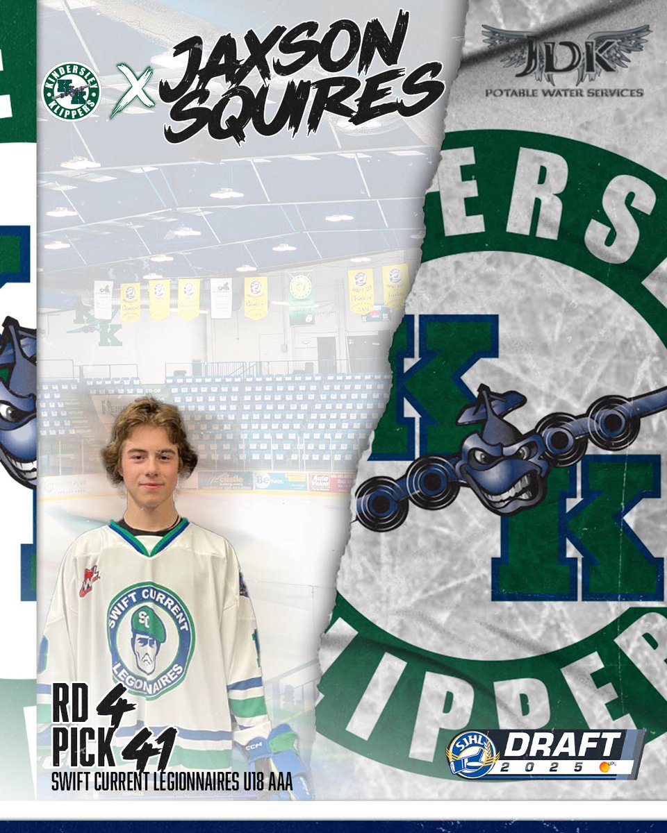 #SJHLDraft 📝

With the 41st overall pick in the 4th round of the 2025 SJHL Draft, the Iron Horse Kindersley Klippers select Forward Jaxson Squires from the Swift Current Legionnaires.

Welcome to the Klippers Organization, Jaxson &amp; family!

#KlippsvsEvery1