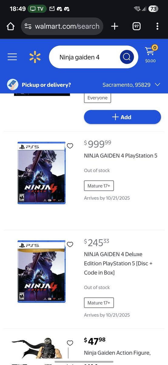 Either <a href="/Walmart/">Walmart</a> is using a fake price or <a href="/Xbox/">Xbox</a>/<a href="/XboxP3/">Phil Spencer</a>/<a href="/KoeiTecmoUS/">KOEI TECMO AMERICA</a> are taking the piss...

I imagine it's a placeholder, but why use silly prices when they've already disabled the option to pre-order anyway?

I wonder if MS will be kind enough to put the actual game on the disc?