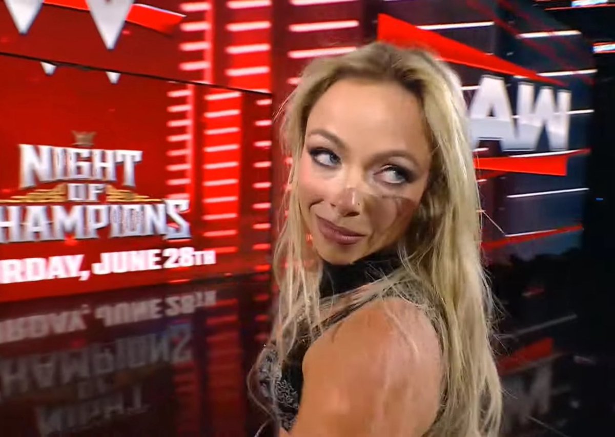 LivMorgansWorld's tweet photo. The look of “Now she knows what’s up” 

Don’t ever disrespect Ms. Liv Morgan 

#MondayNightMorgan #LMWT #LivDom #WWERaw #MainEventMorgan #MainstreamMorgan #MovieStarMorgan https://t.co/P12EUM90rW