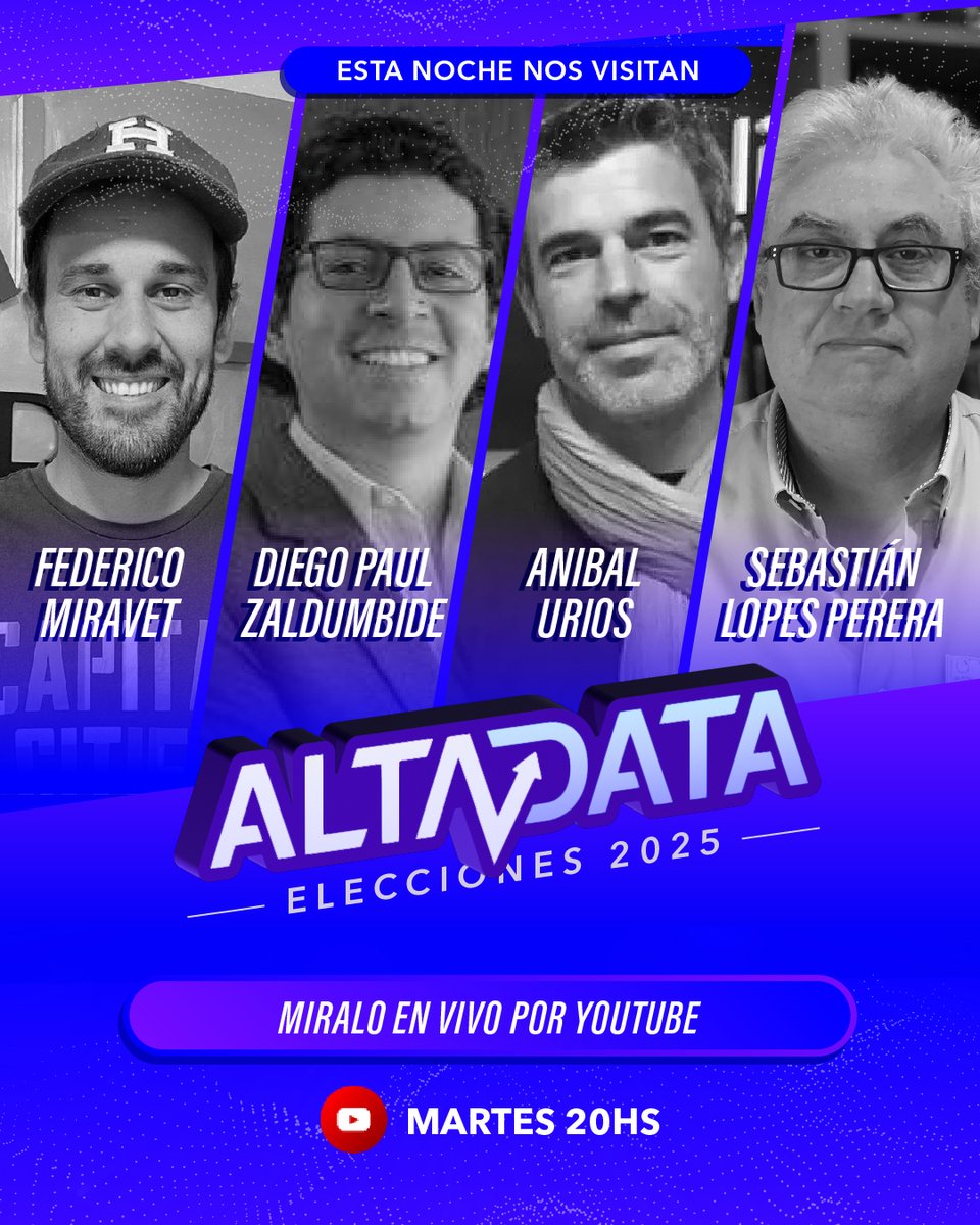 EnterComunicAr's tweet photo. 👏 ¡HOY #AltaData en vivo!
🕗 A las 20 hs, miralo acá https://t.co/MzTsgbAGm5
Nos acompañan @fmiravet @diegopaulz @UriosAnibal y @slopesperera para analizar lo que se viene en política.
✅Conducen @soyppp y @luciabonettoc ¡No te lo pierdas!
#compol #enter #digital #politica https://t.co/zFbgh6AU04