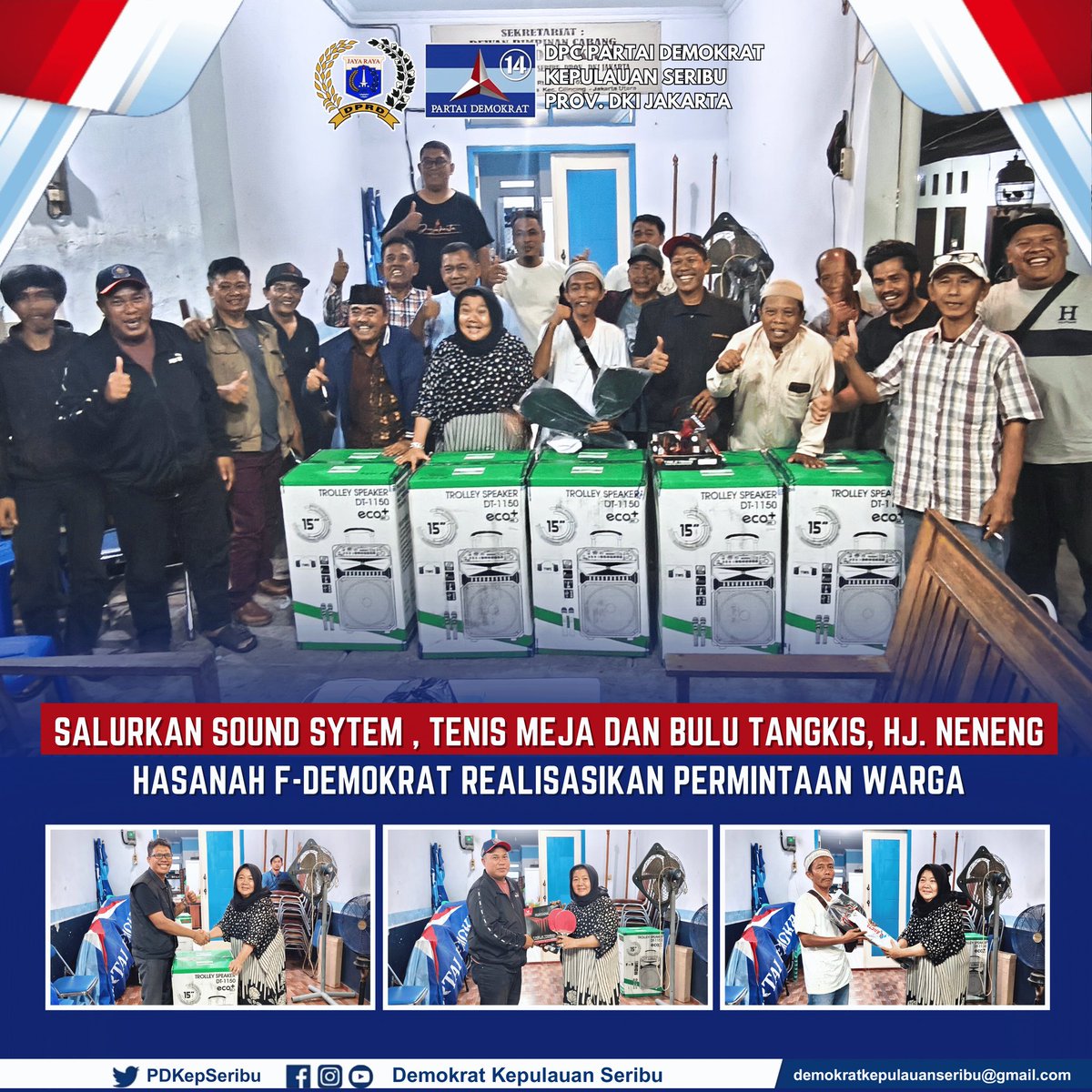 Salurkan Sound Sytem , Tenis Meja Dan Bulu Tangkis, Hj. Neneng Hasanah F-Demokrat Realisasikan Permintaan Warga

#PartaiDemokrat #HNH
                    instagram.com/p/DKuln1gyMoF/…