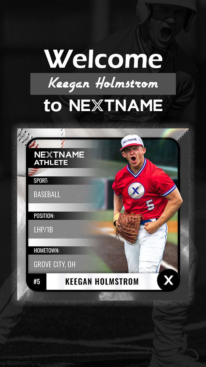 NextName (@nextname_io) on Twitter photo 🎉 Welcome aboard, <a href="/HolmstromKeegan/">Keegan Holmstrom</a>! 🎉 This talented <a href="/WSURaidergang/">Wright State Baseball</a> LHP/1B is now on NextName. ⚾️💥 Check out his profile to shop his favorite products and show your support, or learn how your brand can collaborate with Keegan!
Learn more ➡️ nextname.io/athlete/keegan…
#NextName 🎉 Welcome aboard, <a href="/HolmstromKeegan/">Keegan Holmstrom</a>! 🎉 This talented <a href="/WSURaidergang/">Wright State Baseball</a> LHP/1B is now on NextName. ⚾️💥 Check out his profile to shop his favorite products and show your support, or learn how your brand can collaborate with Keegan!
Learn more ➡️ nextname.io/athlete/keegan…
#NextName