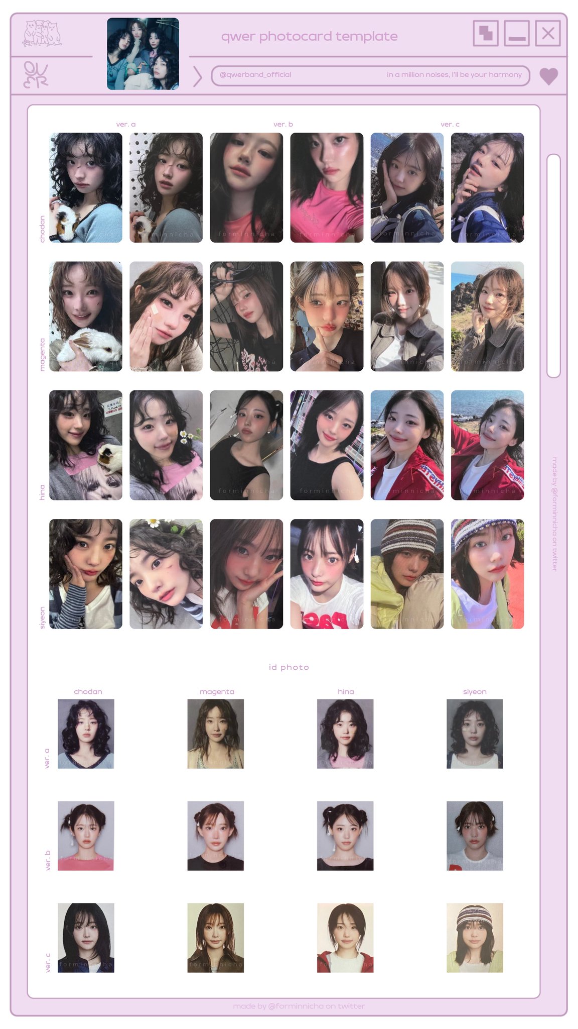 QWER Magenta マゼンタ フォトカード QWER - MANITO Official book ver. Photocard Photo card 4CUT