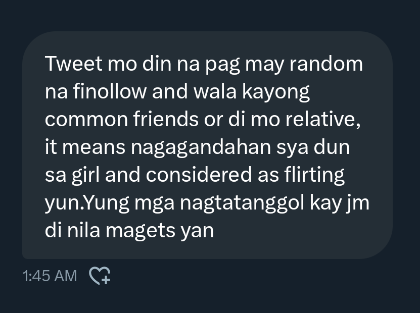 burbeebons's tweet photo. Si Fyang blinock pa sa IG ung ultimate childhood crush nya na si Kyle Echarri. Pero si #Jmibarra panay follow at add at stalk ng random girls.
Nung nabuko bglang sabi pinsan daw nya. Pero sbi ni girl di nya nmn daw kamag anak. 🤡🤮
Sabay unfriend ni Jm sa fb 🤡
#Microcheating https://t.co/ASBIllBXM9