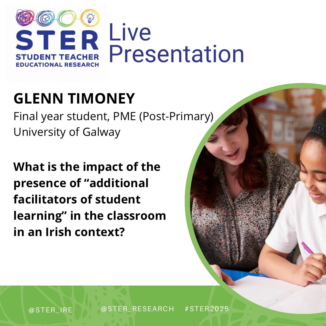 STER (@ster_ire) on Twitter photo At #STER2025 Glenn Timoney from University of Galway <a href="/edtechne/">School of Education, University of Galway</a> spoke of how having an additional adult in a classroom can help build relationships between student and teachers e.g. students found they were heard more.. had more contact time and more attention At #STER2025 Glenn Timoney from University of Galway <a href="/edtechne/">School of Education, University of Galway</a> spoke of how having an additional adult in a classroom can help build relationships between student and teachers e.g. students found they were heard more.. had more contact time and more attention