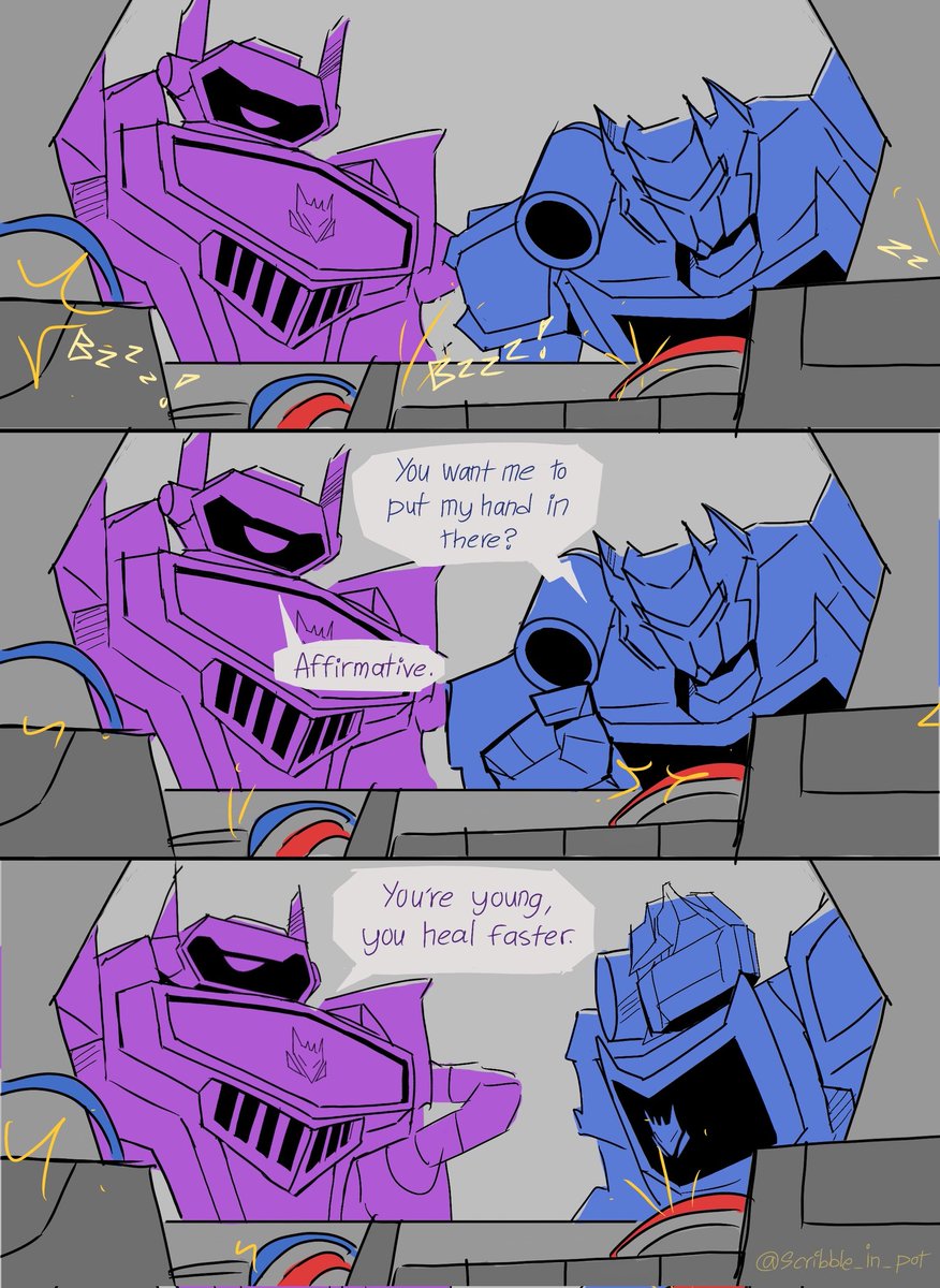 Scribble_in_pot's tweet photo. The youths healing power

#Transformers #Cyberverse #Soundwave #Shockwave #Fanart #Art https://t.co/LdaokgH9gD