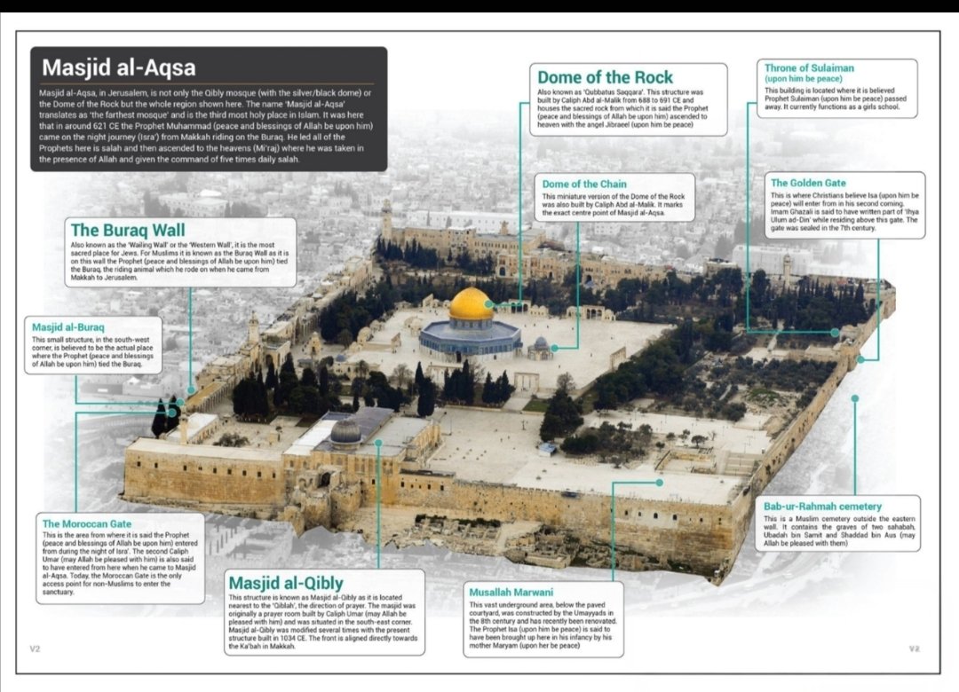Dmkt1's tweet image. Al-#Aqsa Is The Entire #Compound Which Has 3 #Masjids (Masjid #Buraq , Masjid #Qibly &amp;amp; Masjid #QubbutAsSakhra) &amp;amp; Not Just One As Is Commonly Misrepresented By #Western #Zionist Media .  The Compound Is The 3rd Holiest Site Of #Islam .