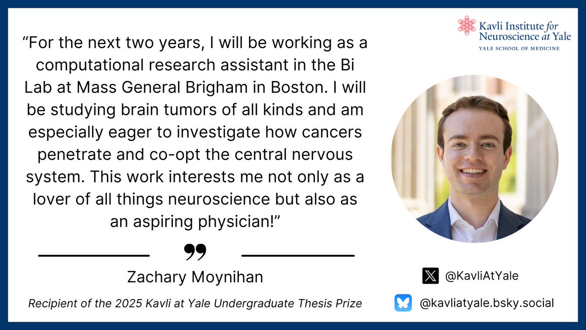 YaleNeuro's tweet image. Congrats to @Yale Neuroscience senior Zach Moynihan on winning the 2025 @KavliAtYale Undergraduate Thesis Prize!🧠
During his thesis, titled “Application of predictive score to identify novel microcephaly genes”, Zach was mentored by @tanyeri_barak & Adife Gülhan Ercan-Sencicek.