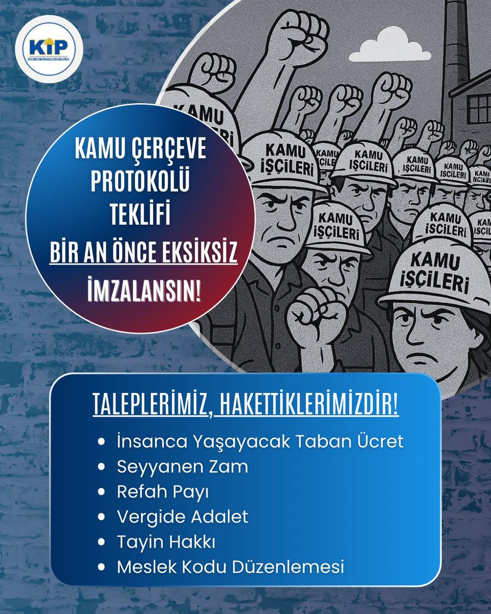💝Kamu çerçeve protokolü
☀️Refah payı
⚖️Tayin hakkı
🧑🏽‍💼Meslek kodu
⛱️Kıdem tazminatı
👁️Eşel mobil 
🧭Sendika kanunu 
🙅🏽Aylık bağlama oranı
🙈 MüzakereYoksa MücadeleVar 
<a href="/Mustafa_Destici/">Mustafa Destici</a>
<a href="/MDervisogluTR/">Müsavat Dervişoğlu</a> <a href="/erbakanfatih/">Dr. Fatih Erbakan</a>
<a href="/Ahmet_Davutoglu/">Ahmet Davutoğlu</a> <a href="/alibabacan/">Ali Babacan</a> 
<a href="/huseyinbas_BTP/">Hüseyin Baş</a> <a href="/mahmutarikansp/">Mahmut Arıkan</a>