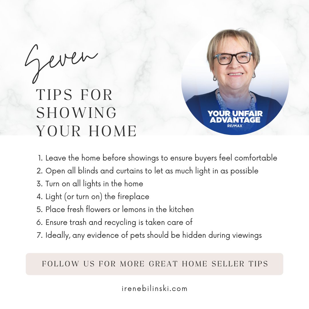 Tips For Showing Your Home.
Are there any tips you'd like to share? Tell us in the comments.