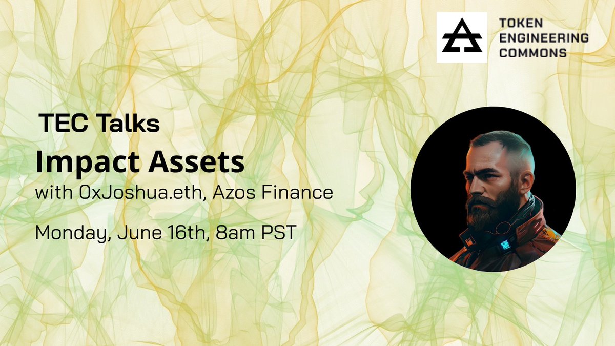 What if stablecoins could be backed by assets that heal the planet?

Join us for the next TEC Talks with <a href="/0xJoshuaSL/">0xJoshua.eth (🦇,🔊)</a>, CEO of <a href="/AzosFinance/">Azos Finance</a> — the platform behind the world’s first impact-asset-backed stablecoin.

We’ll unpack how DeFi can support real-world regeneration.