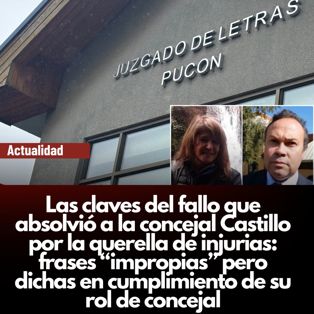 La voz de Pucon (@lavozdepucon) on Twitter photo Las claves del fallo que absolvió a la concejal Castillo por la querella de injurias: frases “impropias” pero dichas en cumplimiento de su rol de concejal #Pucón <a href="/municipiopucon/">Municipalidad de Pucón</a>
lavozdepucon.cl/2025/06/10/las… Las claves del fallo que absolvió a la concejal Castillo por la querella de injurias: frases “impropias” pero dichas en cumplimiento de su rol de concejal #Pucón <a href="/municipiopucon/">Municipalidad de Pucón</a>
lavozdepucon.cl/2025/06/10/las…