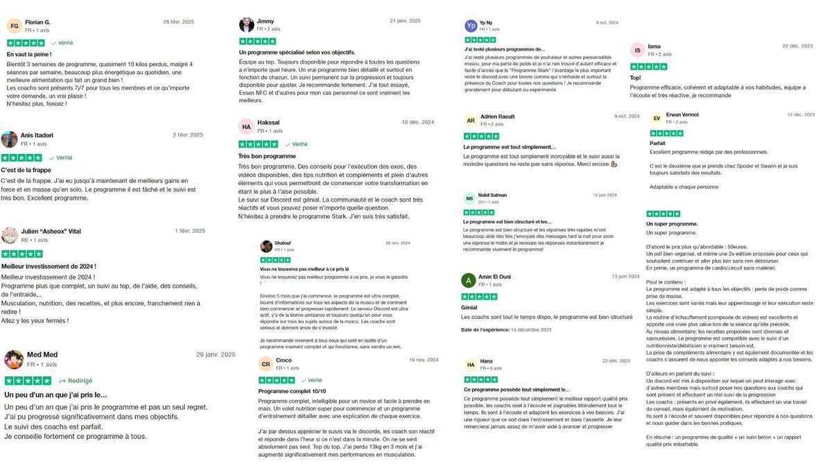 Spoder_Lee's tweet image. Pour tous les skinny fat qui veulent changer durablement et sainement sans se prendre la tête.

En plus du programme,le programme cardio et la diète personnalisée ce qui fera vraiment la diff c&apos;est le suivi et les réponses 7j/7 

🔗Programmestark.fr