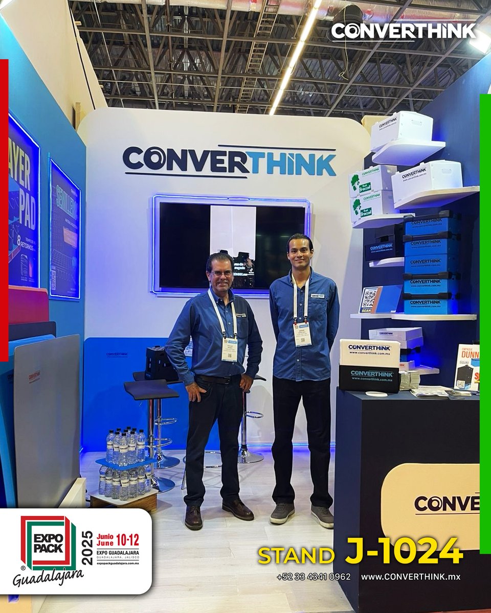 converthinkMx's tweet image. 📍 ¡Ya estamos en @ExpoPack 2025 y nuestro stand está listo para recibirte! 🚀✨

¡Te esperamos en el STAND J-1024 con toda la innovación en la industria del empaque! 💥

🤩 Stand J-1024 en @ExpoGuadalajara 

linktr.ee/converthink

#ExpoPack2025 #converthink #EmpaqueInteligente