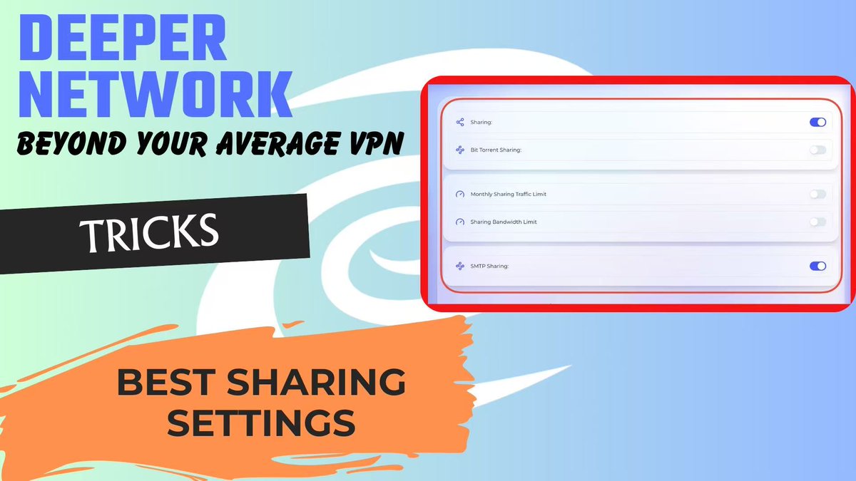 Sharing bandwidth is what powers Deeper’s decentralized network. 🌐 It lets you enjoy a true peer-to-peer decentralized private network and earn rewards without extra energy costs. 💡

Here’s a quick guide on how to customize your sharing settings:
👉 youtu.be/vox5C87GCdg