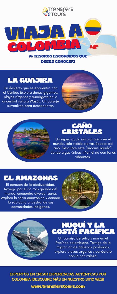 ¡#Colombia te asombrará! 🇨🇴

Descubre 4 tesoros escondidos de nuestro país: desiertos donde el mar y las dunas se encuentran, ríos de colores vibrantes... ¡paisajes que desafían la imaginación!

¿Cuál de estos te llama más la atención?

#Viajes #Turismo #ExploraColombia