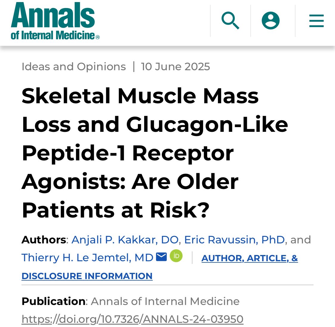 Paul_Wischmeyer's tweet image. Muscle mass loss in people age &amp;gt; 65 taking GLP-1 drugs
🔗 acpjournals.org/doi/10.7326/AN…

Resistance training (RET) &amp;amp; close monitoring are critical
@AnnalsofIM 
#glp1 #musclemass #obesity #meded