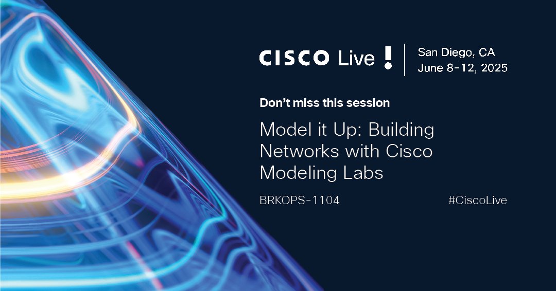 Cheat code to kickstart your #CML journey at #CiscoLive TODAY:

1.) Snag 50% off CML in Learn with Cisco.

2.) Attend this 3PM Breakout:
You'll learn to build your first lab, set up console, terminal, or GUI access to nodes, packet capture, and more. 

🔗 ciscolive.com/global/learn/s…