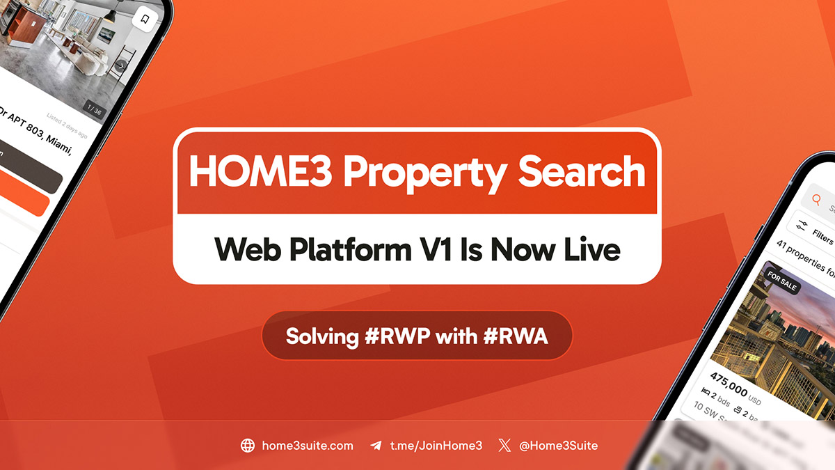 We’re happy to announce the launch of the HOME3 Property Search Web Platform v1, now available at: home3suite.com/dashboard

With this first release, you can:
🔍 Search for homes using the HOME3 AI assistant
🧠 Discover listings based on your preferences &amp; AI-powered suggestions