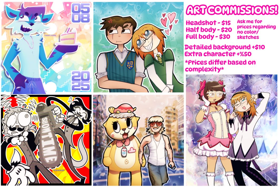 VinnCharlie's tweet image. Art commissions finally open!!! i will draw your yumeship yes YOUR yumeship. Dm if interested ^_^
PLEASE check out โ&gt; vincevalince.carrd.co &lt;โ for wayy more art examples!!! Only 5 slots open for the time being &lt;3 rts appreciated!!
