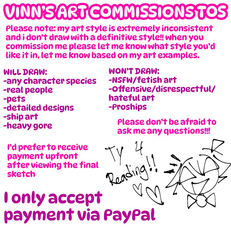 VinnCharlie's tweet image. Art commissions finally open!!! i will draw your yumeship yes YOUR yumeship. Dm if interested ^_^
PLEASE check out โ&gt; vincevalince.carrd.co &lt;โ for wayy more art examples!!! Only 5 slots open for the time being &lt;3 rts appreciated!!