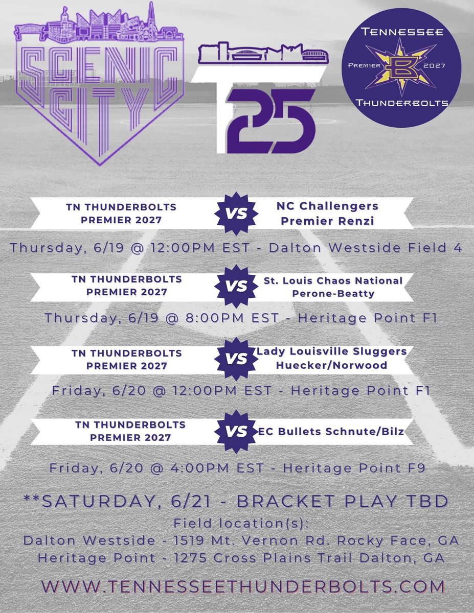 We’re pumped to be heading to the Scenic City Top 25 Softball Showcase in Dalton, GA! 💪🔥 This elite tournament brings together some of the top talent in the game, and it’s an incredible chance to show what we’ve got in front of college coaches. Let’s go! 🥎 #ScenicCityShowcase