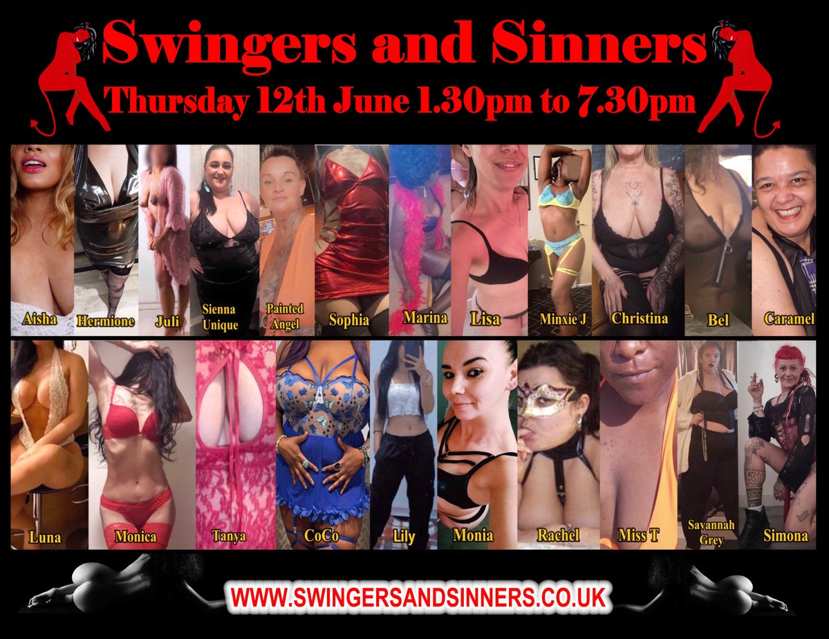 Swingers&Sinners (@swingandsin) on Twitter photo **LINE UP CHANGE**
*Thursday 12th June - From 1.30pm to 7.30pm*
Unfortunately Susy can't attend on Thursday. The good news is we are adding two fabulous ladies as replacements <a href="/CurvyQueen82/">CurvyBlueEyes</a> and <a href="/PaintedAltAngel/">Painted Angel 🌶️</a>
Check out the revised poster below to see the full line-up of **LINE UP CHANGE**
*Thursday 12th June - From 1.30pm to 7.30pm*
Unfortunately Susy can't attend on Thursday. The good news is we are adding two fabulous ladies as replacements <a href="/CurvyQueen82/">CurvyBlueEyes</a> and <a href="/PaintedAltAngel/">Painted Angel 🌶️</a>
Check out the revised poster below to see the full line-up of