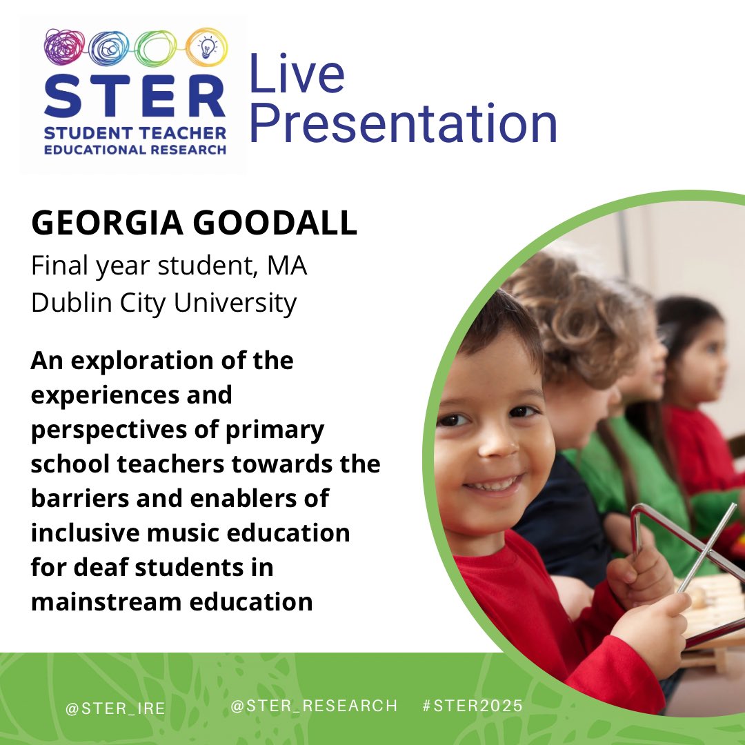 STER (@ster_ire) on Twitter photo Georgia Goodall <a href="/DCU_IoE/">DCU Institute of Education</a> is speaking now #STER2025 about supporting deaf students access to music education!
Linking with the STER theme, she spoke of how building relationships can act as an enabler to allowing deaf students access to music education. Well done Georgia 💪 Georgia Goodall <a href="/DCU_IoE/">DCU Institute of Education</a> is speaking now #STER2025 about supporting deaf students access to music education!
Linking with the STER theme, she spoke of how building relationships can act as an enabler to allowing deaf students access to music education. Well done Georgia 💪