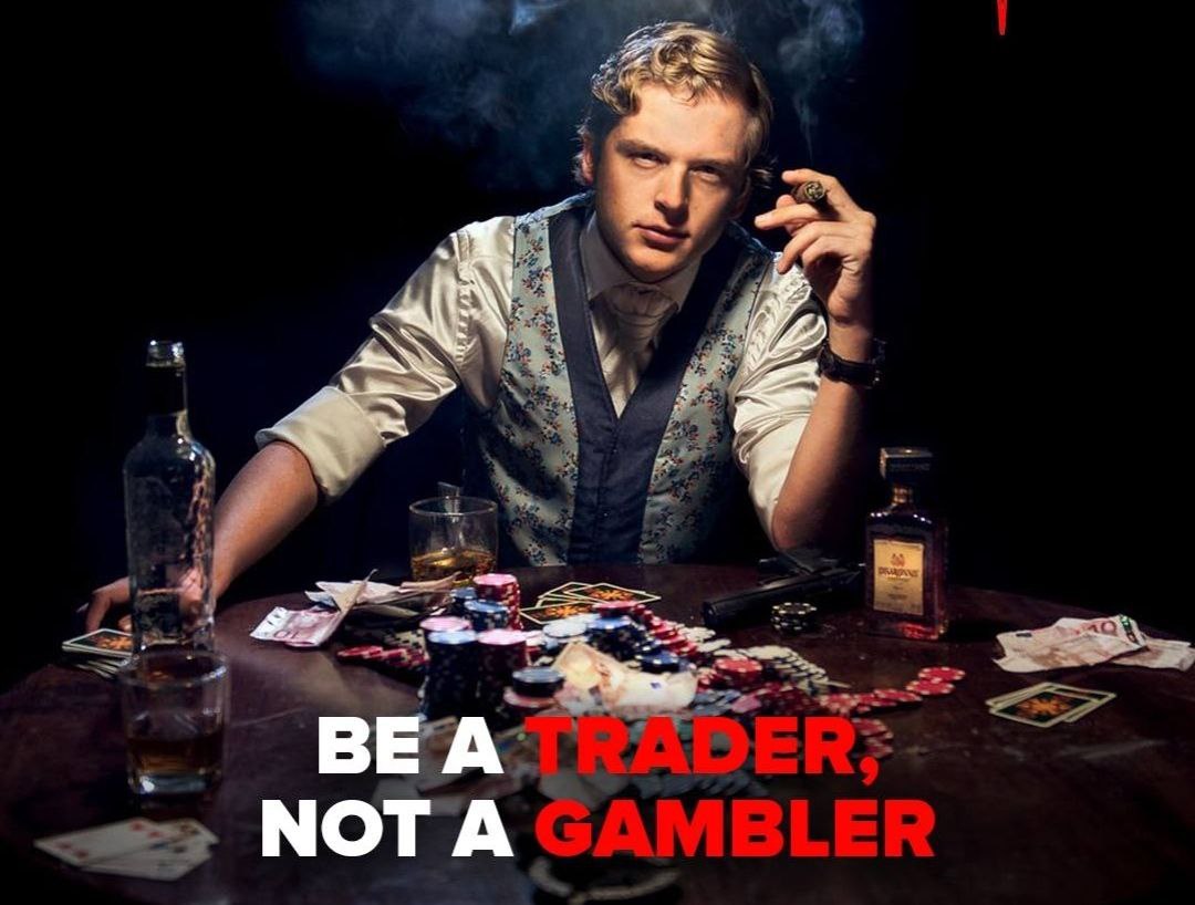Trader or Gambler? 

Trader 👨🏻‍💻
- Thinks about long term gains.
- Sets risks and accepts winning and losing of trading.
- Treats trading as a business.

Gambler 💸
- Thinks on how to get rich quick.
- No strategy.
- Trade based on emotions.

 Are you A Trader or A Gambler?
