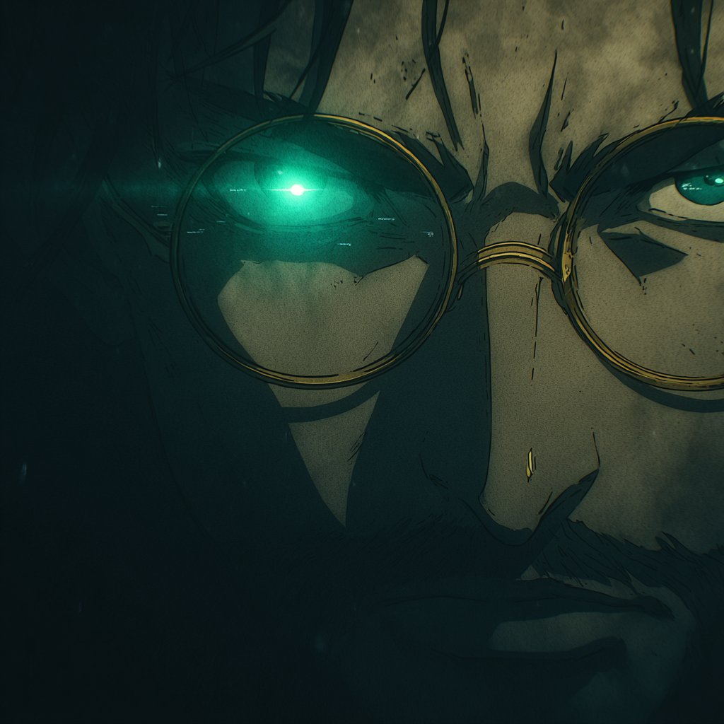 He stared at the dot again—
the green glow dancing along the edge of his gold-rimmed, circle-shaped glasses. 6/