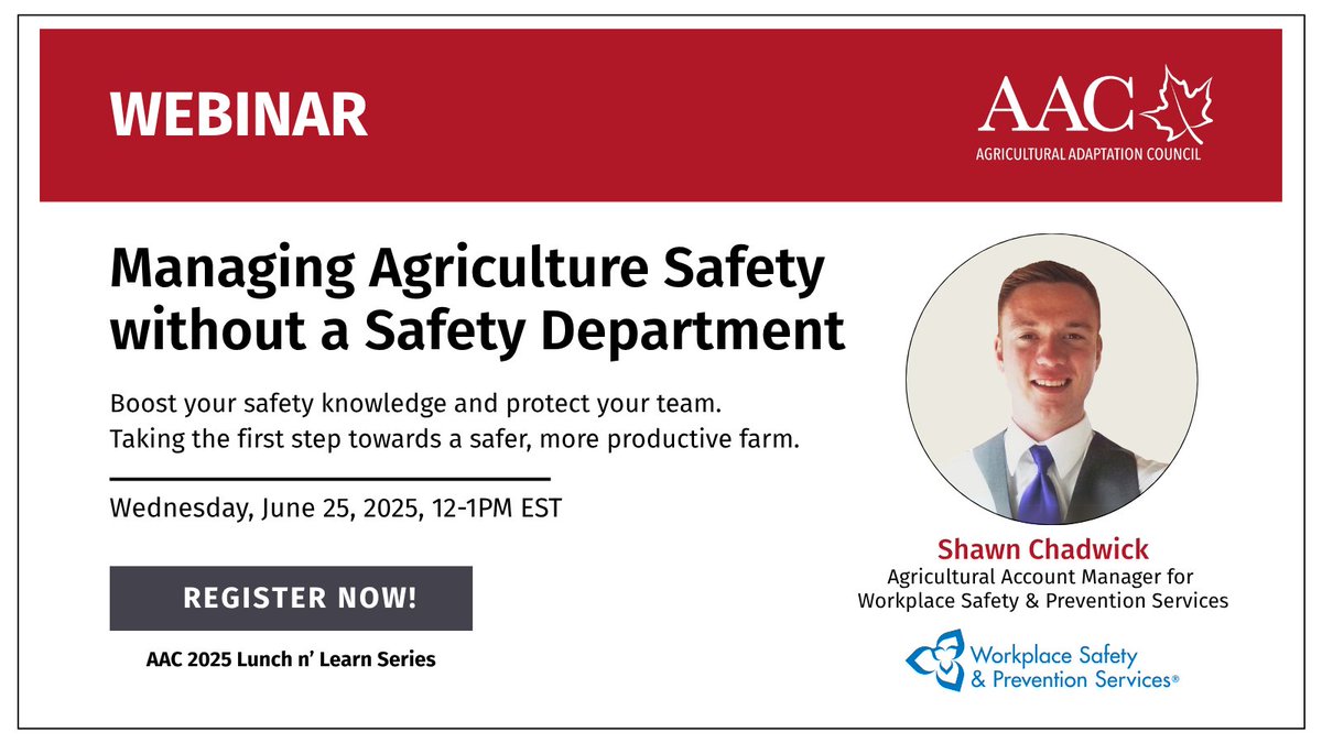 We're 2 weeks away from our Lunch &amp; Learn "Managing Ag Safety without a Safety Department" On June 26th, from 12pm-1pm. Learn how to spot risks, simplify safety, and stay compliant—stress-free. Register here: ow.ly/jaMz50W5F2g