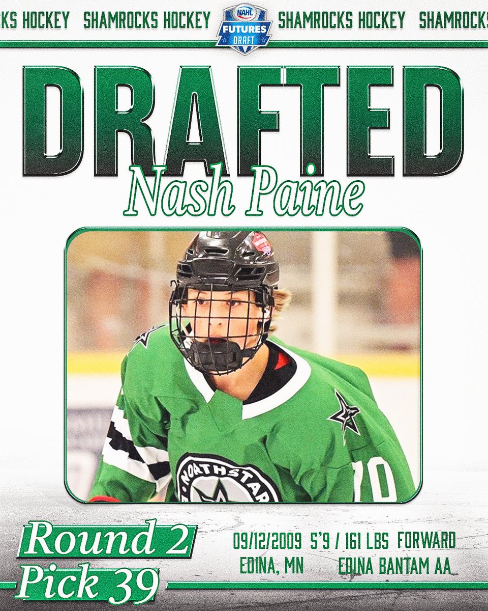 With our second selection in the <a href="/NAHLHockey/">NAHL</a> Futures Draft, we have selected forward Nash Paine from Edina, MN. Welcome to Watertown!

#PuckLuck🍀