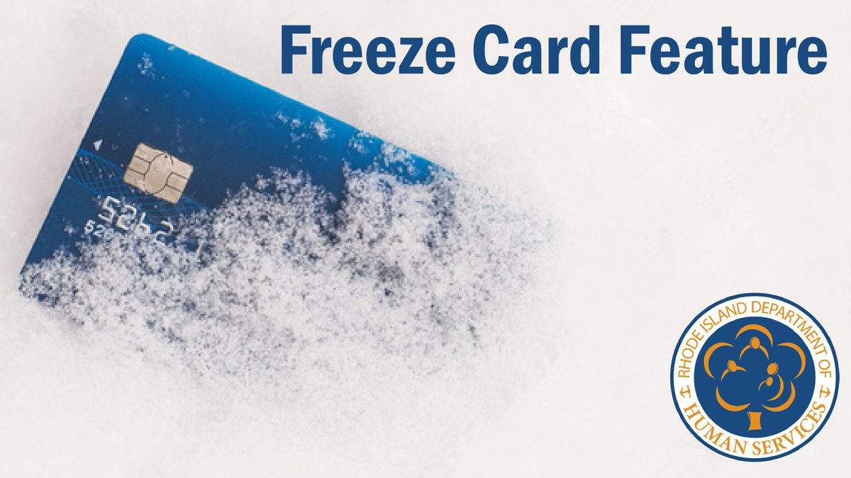 RIHumanServices's tweet image. Have you considered freezing your EBT Card for privacy and fraud protection? A few simple steps before and after each use gives you the peace of mind knowing your SNAP benefits are safe! Learn more dhs.ri.gov/media/5236/dow…