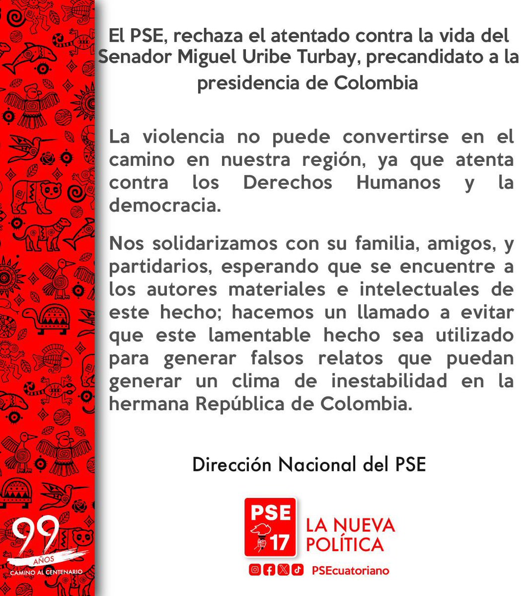 Comunicado Oficial | 🚩🚩

El PSE a su militancia, medios de comunicación y la ciudadanía en general. 

#PSENacional
#LaNuevaPolitica
#CaminoAlCentenario