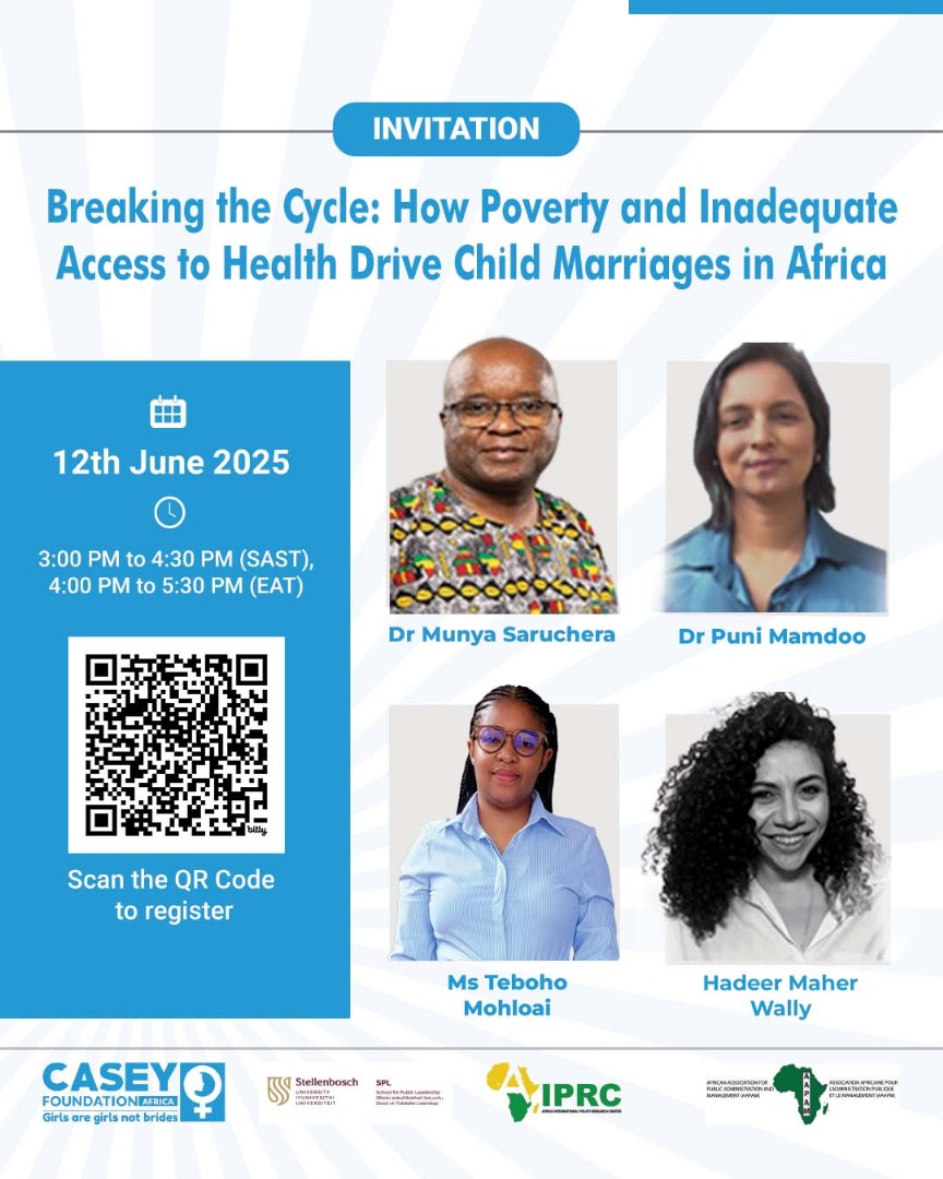 Vinod Menon (@nvcmenon) on Twitter photo Register to attend the Webinar on "Breaking the Cycle: How Poverty and Inadequate Access to Health Drive Child Marriages in Africa" at 1500 SAST 1600 EAT on Thursday 12th June 2025 organised by <a href="/StellenboschUni/">Stellenbosch University</a> <a href="/AAPAM_org/">AAPAM</a> <a href="/casey_africa/">Casey Foundation Africa</a> <a href="/AAiprc94041/">Africa International Policy Research Centre-AIPRC</a> hope to see <a href="/g20org/">G20 South Africa</a> <a href="/T20org/">T20 South Africa</a> Register to attend the Webinar on "Breaking the Cycle: How Poverty and Inadequate Access to Health Drive Child Marriages in Africa" at 1500 SAST 1600 EAT on Thursday 12th June 2025 organised by <a href="/StellenboschUni/">Stellenbosch University</a> <a href="/AAPAM_org/">AAPAM</a> <a href="/casey_africa/">Casey Foundation Africa</a> <a href="/AAiprc94041/">Africa International Policy Research Centre-AIPRC</a> hope to see <a href="/g20org/">G20 South Africa</a> <a href="/T20org/">T20 South Africa</a>