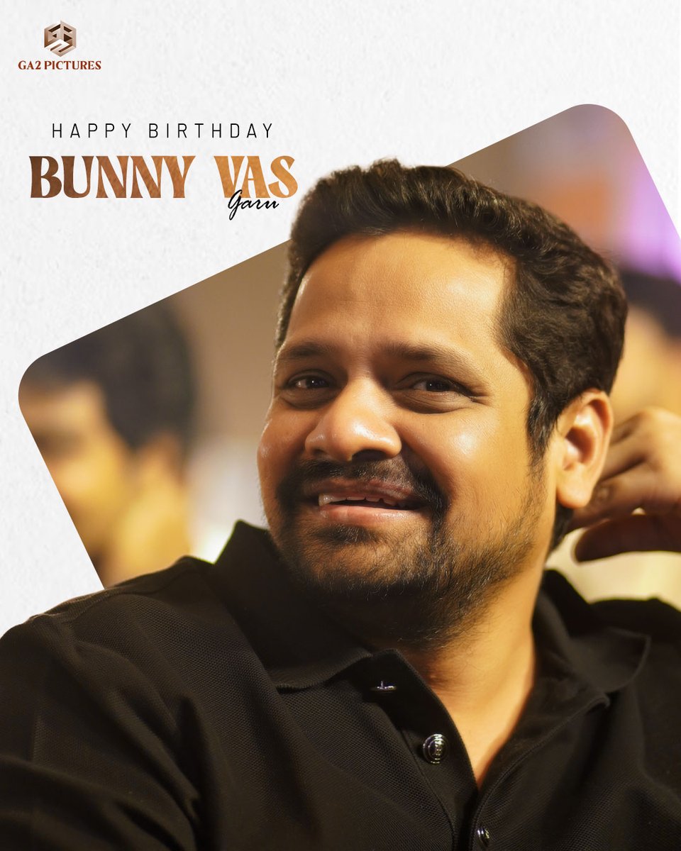 GA2Official's tweet image. Wishing a joyous birthday to our Producer @TheBunnyVas garu 🎉❤️
Have an amazing one. Best wishes to the force behind so many massive blockbusters 🔥
#HBDBunnyVas