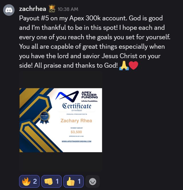 fspfutures's tweet photo. Shout out to Zachary locking in the 5th payout with his @ApexTradeFund 300k account!  Great job on the consistency! Keep it up brother! ✊🔥 https://t.co/stKUqg0oO9