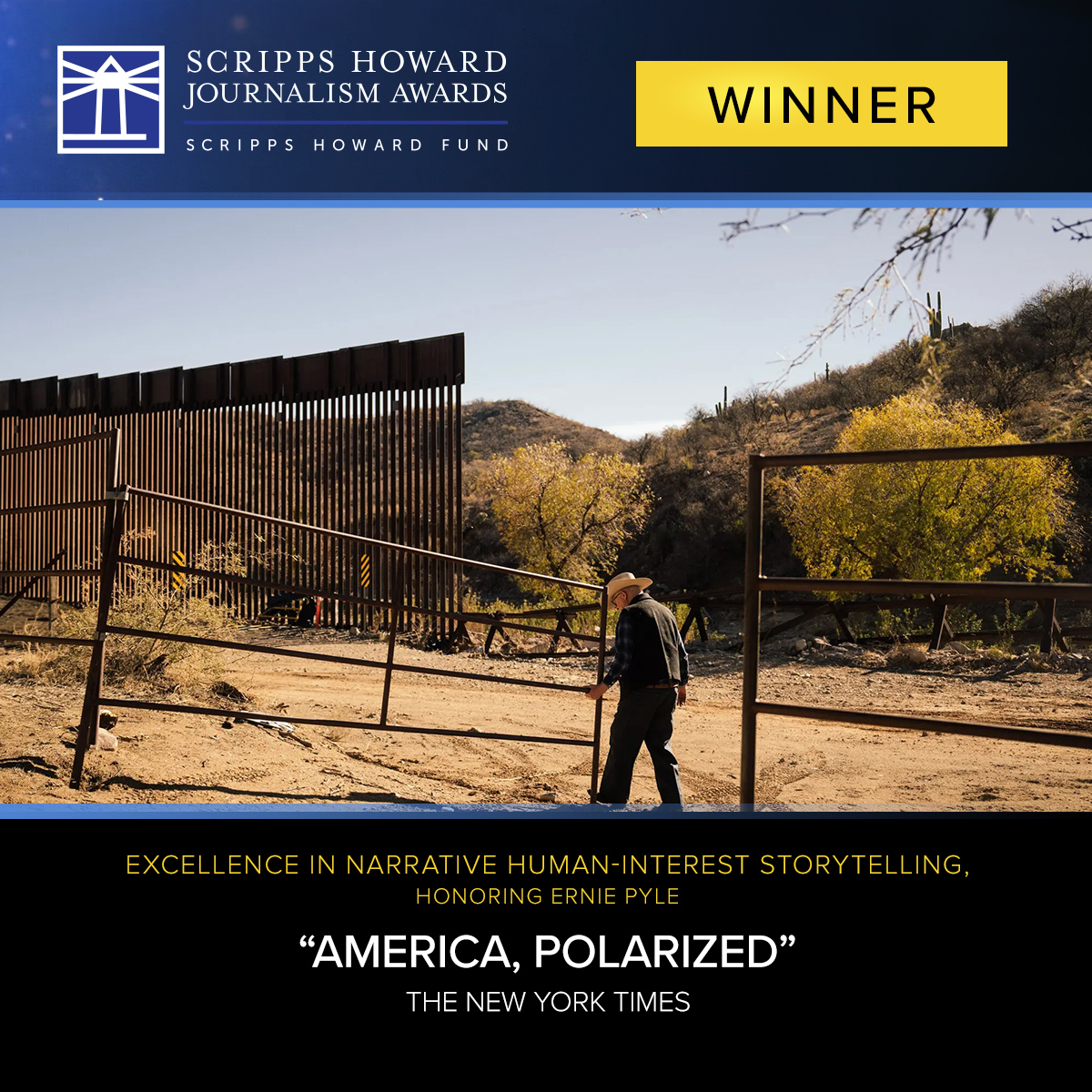 ScrippsHowardAwards (@sh_awards) on Twitter photo The #SHJAwards winner for Excellence in Narrative Human-Interest Storytelling, honoring Ernie Pyle, is <a href="/nytimes/">The New York Times</a> for "America, Polarized." scripps.com/fund/journalis… The #SHJAwards winner for Excellence in Narrative Human-Interest Storytelling, honoring Ernie Pyle, is <a href="/nytimes/">The New York Times</a> for "America, Polarized." scripps.com/fund/journalis…
