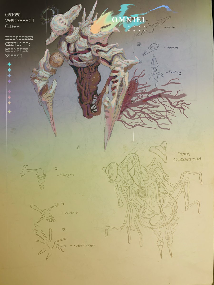 Asturiisk's tweet photo. Ancient draft that will forever be work in progress.

Warframe idea I had of creating Sentient angels called "The Choir." They would still be in the Directive-Branch of Eidolon Caste, but from a Stratum that is militarily meant to hold occupied "heavenly" territory. https://t.co/lsSNSzTb77