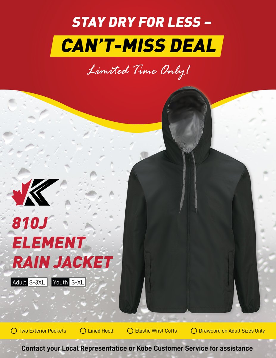 ☔ Stay Dry, Spend Less! 🔥
Don’t miss this limited-time deal on the 810J - Element Rain Jacket 🌧️💥
✅ Lined hood for extra coverage
✅ Two handy exterior pockets
✅ Elastic wrist cuffs to keep the rain out
✅ Adjustable drawcord (adult sizes only)