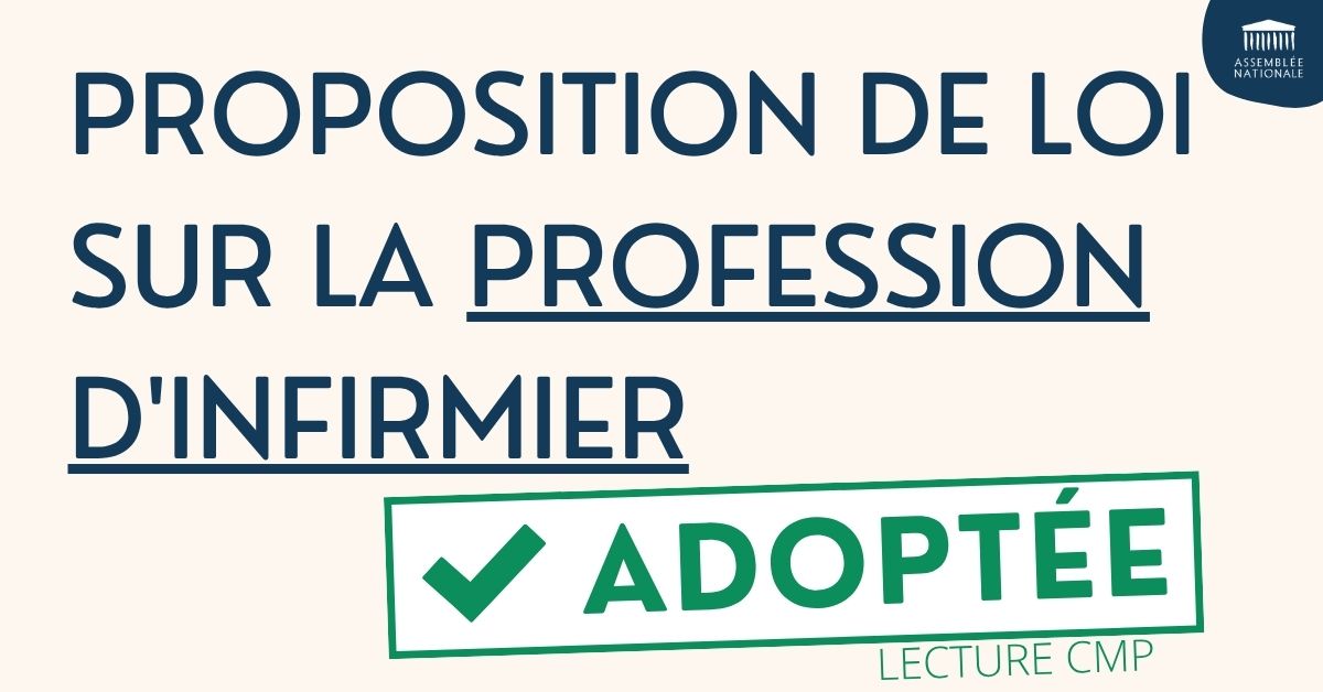 Assemblée nationale (@assembleenat) on Twitter photo ✅ Adoption de la proposition de loi sur la profession d'infirmier, compte tenu du texte de la commission mixte paritaire.
🔎 En savoir plus : assemblee-nationale.fr/dyn/17/dossier…
#DirectAN ✅ Adoption de la proposition de loi sur la profession d'infirmier, compte tenu du texte de la commission mixte paritaire.
🔎 En savoir plus : assemblee-nationale.fr/dyn/17/dossier…
#DirectAN