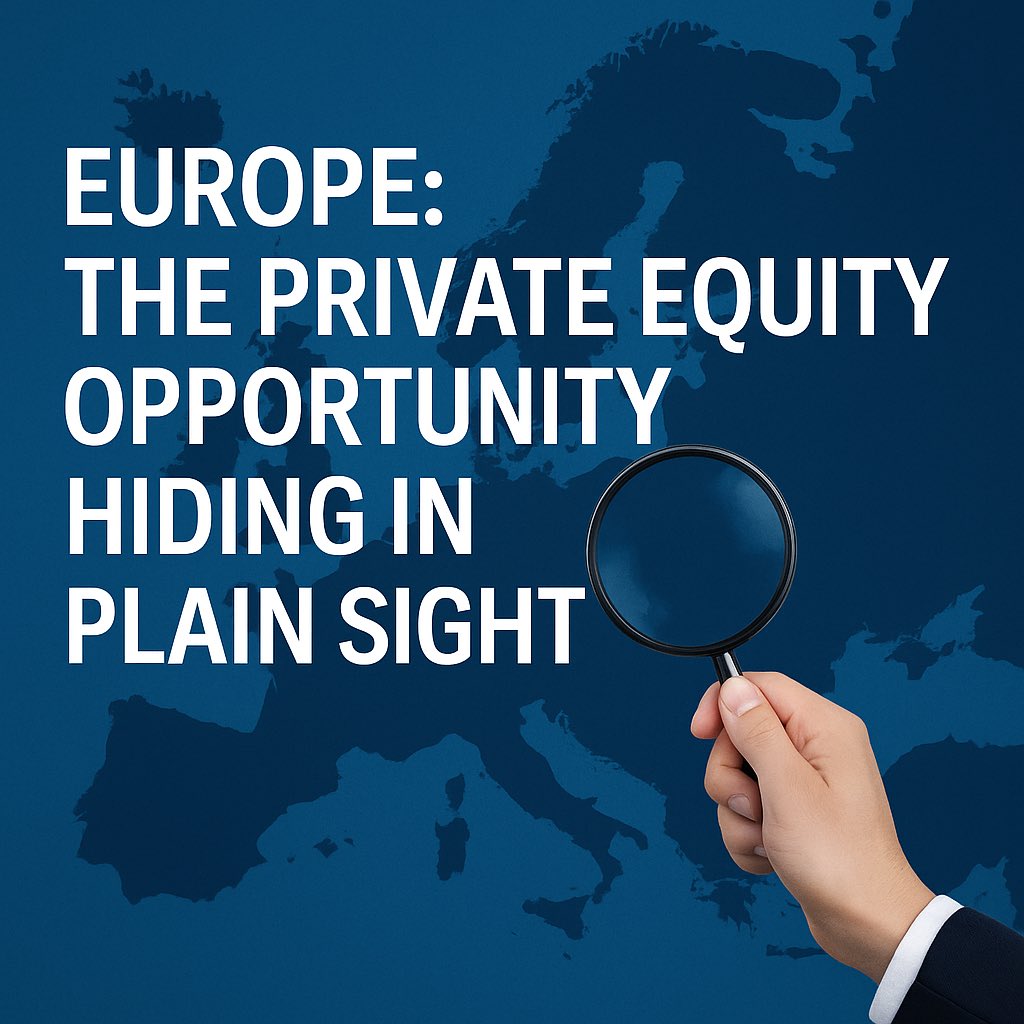 🇪🇺 Europe is the overlooked gem in private equity.

✅ Lower valuations
✅ Less competition
✅ Hidden market leaders
✅ Fragmented = roll-up goldmine
✅ Southern Europe on the rise

The best deals may be in Lisbon, Milan, Munich, Vienna and not Manhattan.

#PrivateEquity