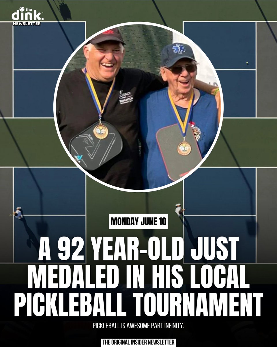 A 92-year-old just medaled in the 60+ division of a local pickleball tournament, according to one Reddit user.

You love to see it.