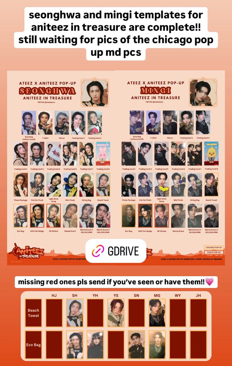 FYI latest update for aniteez in treasure pc template photocard