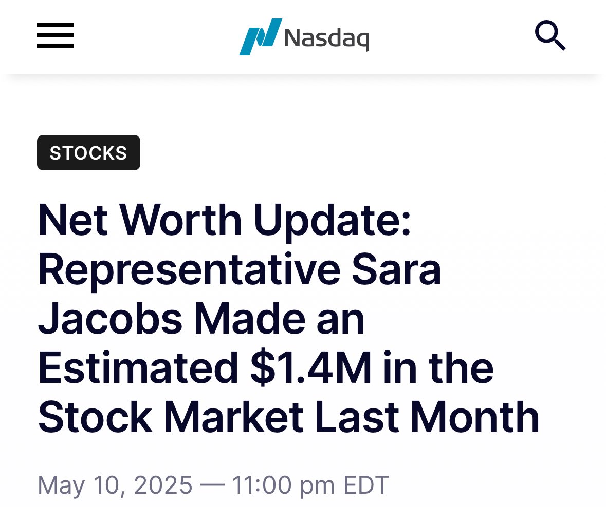 Bad Hombre (@joma_gc) on Twitter photo <a href="/RepSaraJacobs/">Congresswoman Sara Jacobs</a> Hey Sara, how many school lunches can you provide to hungry kids with the $1.4 million you made insider trading last month? <a href="/RepSaraJacobs/">Congresswoman Sara Jacobs</a> Hey Sara, how many school lunches can you provide to hungry kids with the $1.4 million you made insider trading last month?
