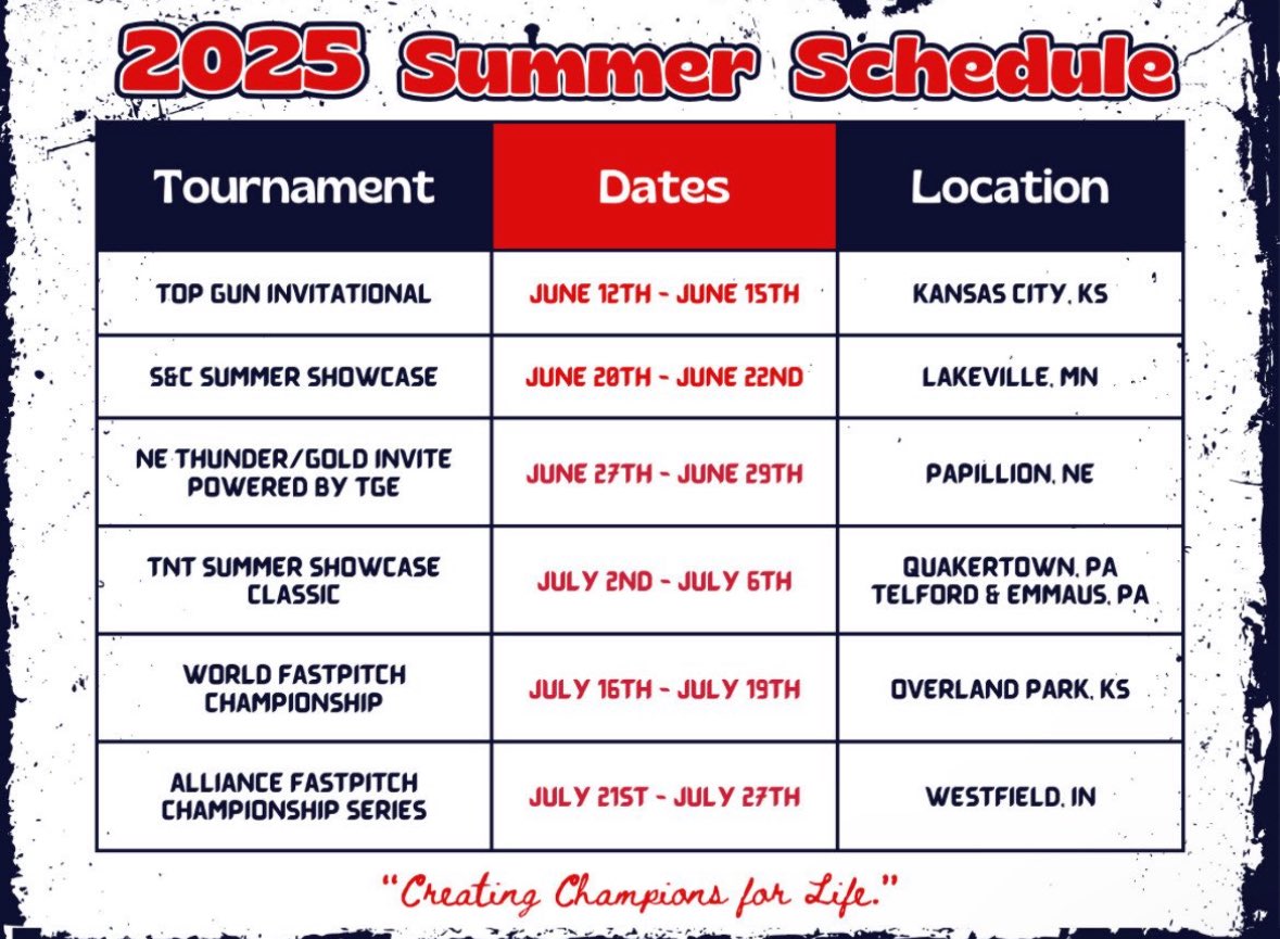 Ava Abrahamson (@avaabrahamson27) on Twitter photo Super excited to start this summer season! Here is my schedule for June and July.
<a href="/Coach_AndreaB/">Andrea Bombace</a> <a href="/coachaschilling/">Ashley Schilling</a> <a href="/CoachPinkerton/">Jamie Pinkerton</a> <a href="/kuchta_sabrina/">Coach K</a> <a href="/CoachBirdie/">Stacey Birdsong</a> <a href="/cbreault12/">Courtney Breault</a> <a href="/CoachAMRobSB/">Coach A. Robinson</a> <a href="/Coach_KPaulson/">Kristi Paulson - EIU Softball</a> <a href="/sabbyBsabs/">Bryan Sabatella</a> <a href="/UofL_CoachHolly/">Holly Aprile</a> <a href="/BadgerHealy/">BadgerCoachHealy</a> <a href="/CoachKvilhaug/">Amy Kvilhaug</a> <a href="/bbogner14/">Brett Bogner</a> Super excited to start this summer season! Here is my schedule for June and July.
<a href="/Coach_AndreaB/">Andrea Bombace</a> <a href="/coachaschilling/">Ashley Schilling</a> <a href="/CoachPinkerton/">Jamie Pinkerton</a> <a href="/kuchta_sabrina/">Coach K</a> <a href="/CoachBirdie/">Stacey Birdsong</a> <a href="/cbreault12/">Courtney Breault</a> <a href="/CoachAMRobSB/">Coach A. Robinson</a> <a href="/Coach_KPaulson/">Kristi Paulson - EIU Softball</a> <a href="/sabbyBsabs/">Bryan Sabatella</a> <a href="/UofL_CoachHolly/">Holly Aprile</a> <a href="/BadgerHealy/">BadgerCoachHealy</a> <a href="/CoachKvilhaug/">Amy Kvilhaug</a> <a href="/bbogner14/">Brett Bogner</a>