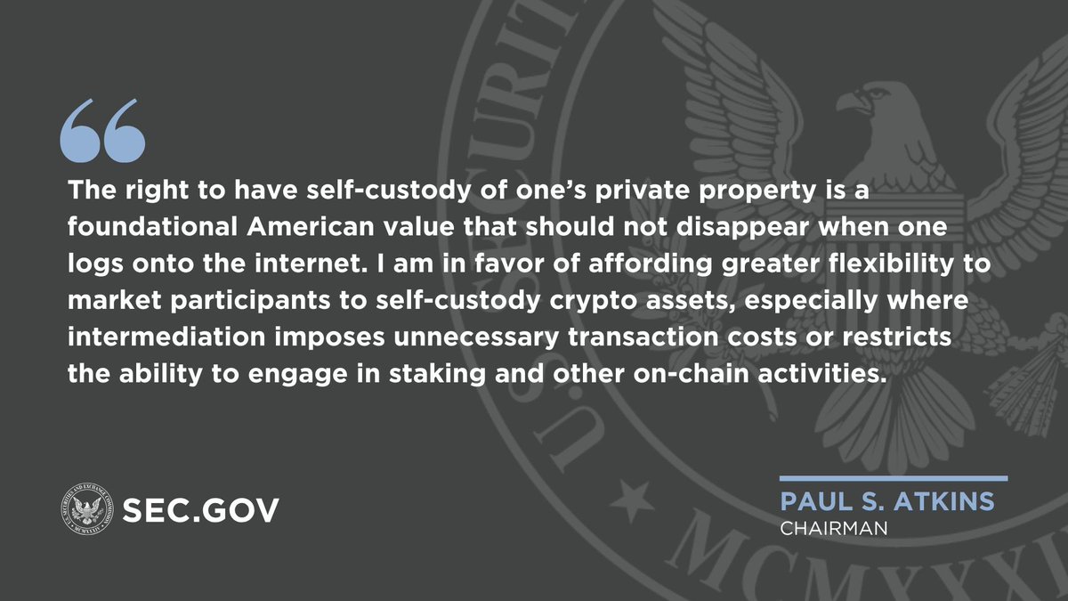 THixs2's tweet photo. 🚨BREAKING: The SEC values the American people’s freedom by allowing them to self-custody their crypto! #XRP https://t.co/Z6owzR7agr